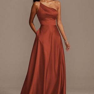 One Shoulder Satin Dress